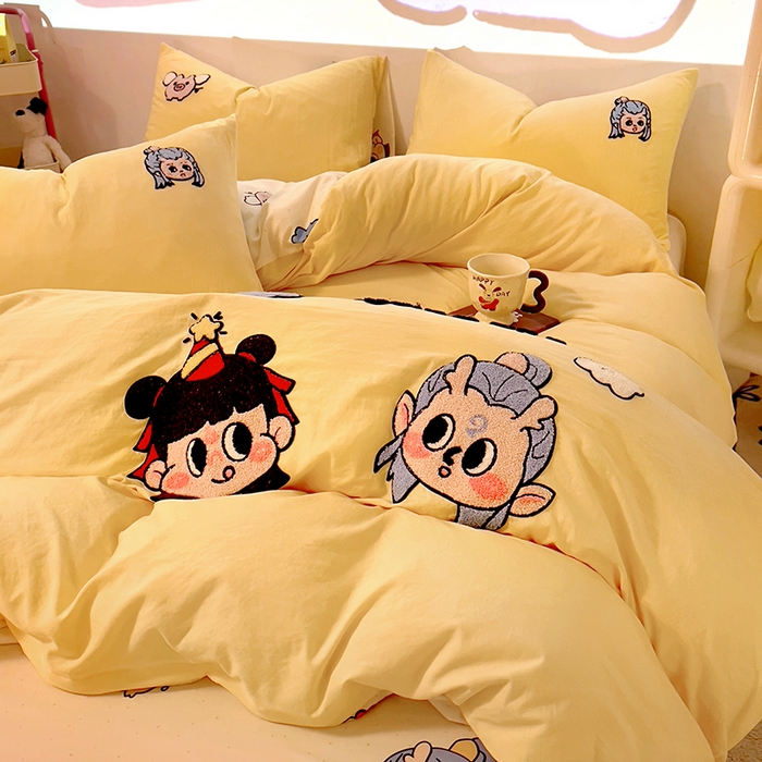 91家纺网 家纺一手货源 找家纺 （总）易辰美 2025新款超软水洗棉毛巾绣四件套-系列二