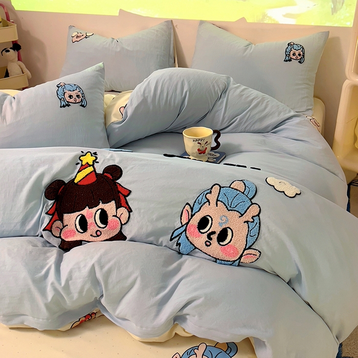 91家纺网 家纺一手货源 找家纺 （总）易辰美 2025新款超软水洗棉毛巾绣四件套-系列二