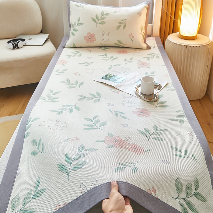 沐慕 2025新款学生床小清新印花冰藤席 莫妮卡