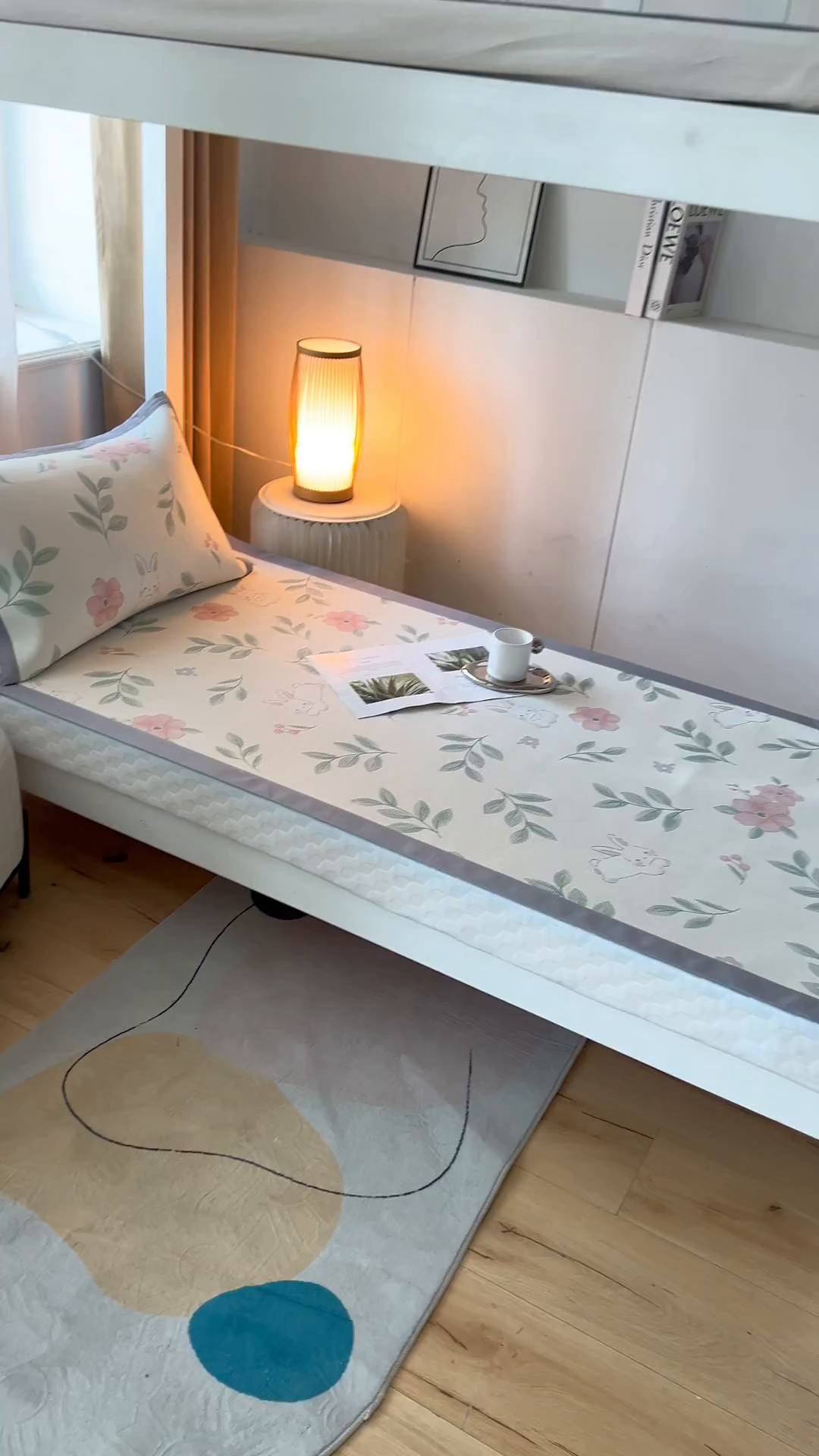 91家纺网 家纺一手货源 找家纺 沐慕 2025新款学生床小清新印花冰藤席 莫妮卡