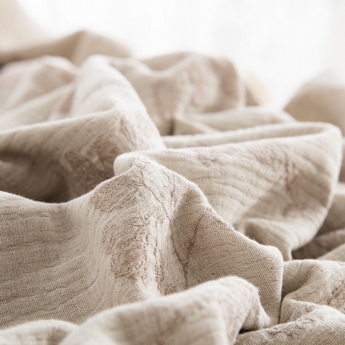 91家纺网 家纺一手货源 找家纺 鲁爱家纺供货 2025新款AB版棉麻流苏款四件套 春晖-米咖