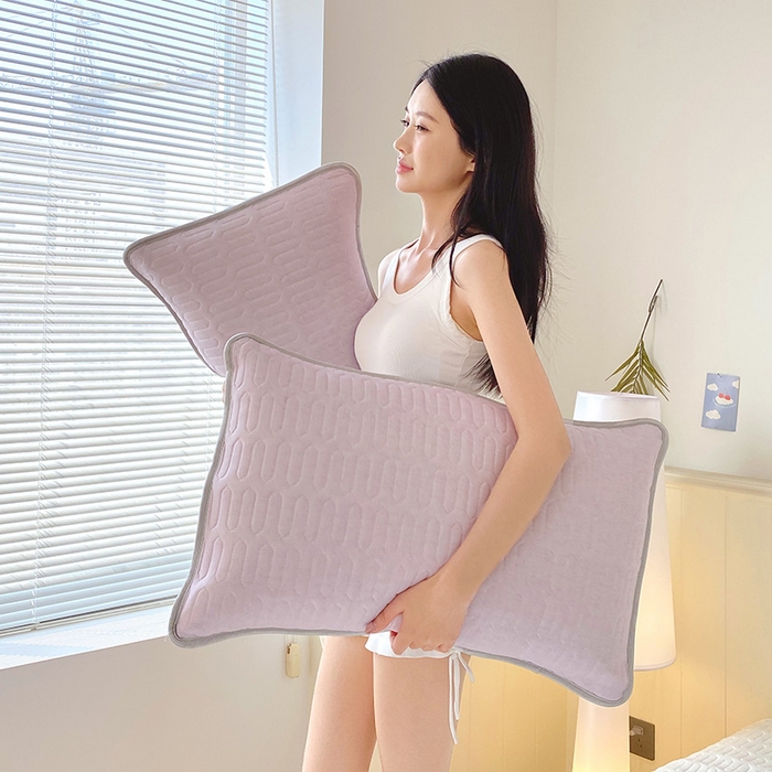 91家纺网 家纺一手货源 找家纺 芯宜佳 2025新款A类凉感丝乳胶单人枕套 肌理纹-紫