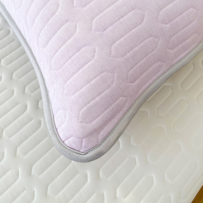 91家纺网 家纺一手货源 找家纺 芯宜佳 2025新款A类凉感丝乳胶单人枕套 肌理纹-紫