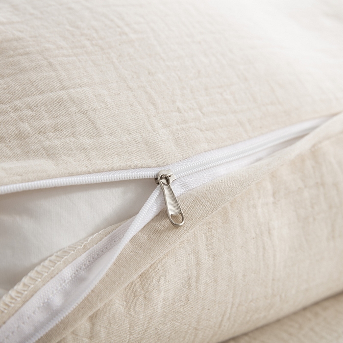 91家纺网 家纺一手货源 找家纺 鲁爱家纺供货 2025新款AB版棉麻流苏款四件套 春晖-原白