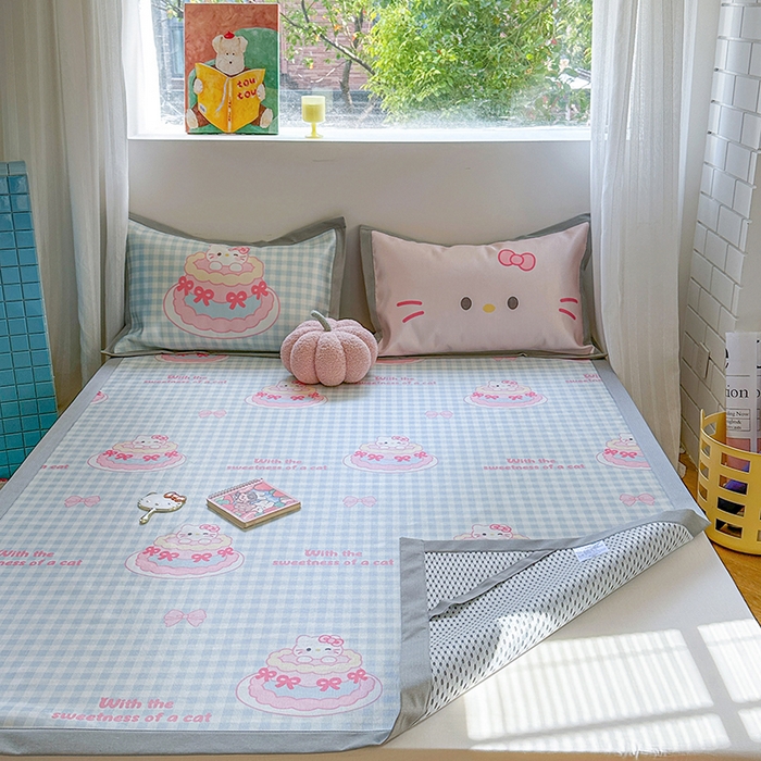 91家纺网 家纺一手货源 找家纺 （总）沐慕 2025新款时尚数码印花600D冰丝凉席系列