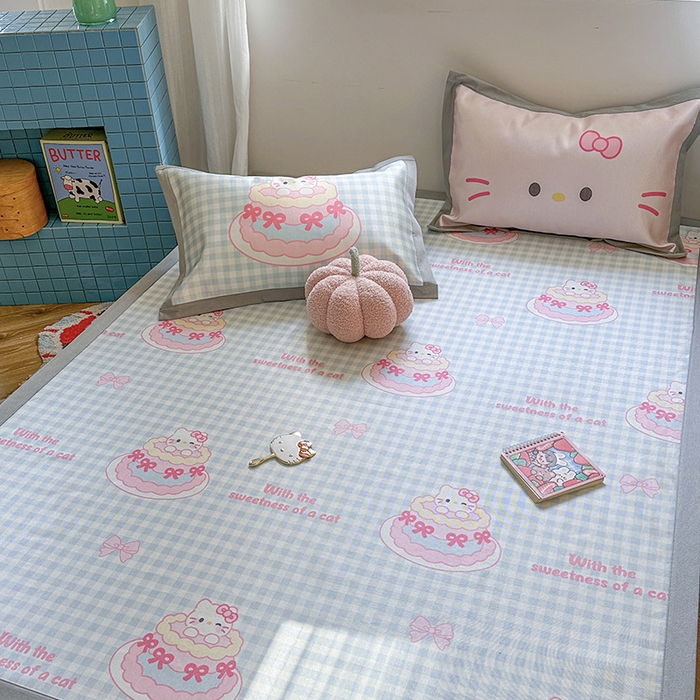 91家纺网 家纺一手货源 找家纺 （总）沐慕 2025新款时尚数码印花600D冰丝凉席系列