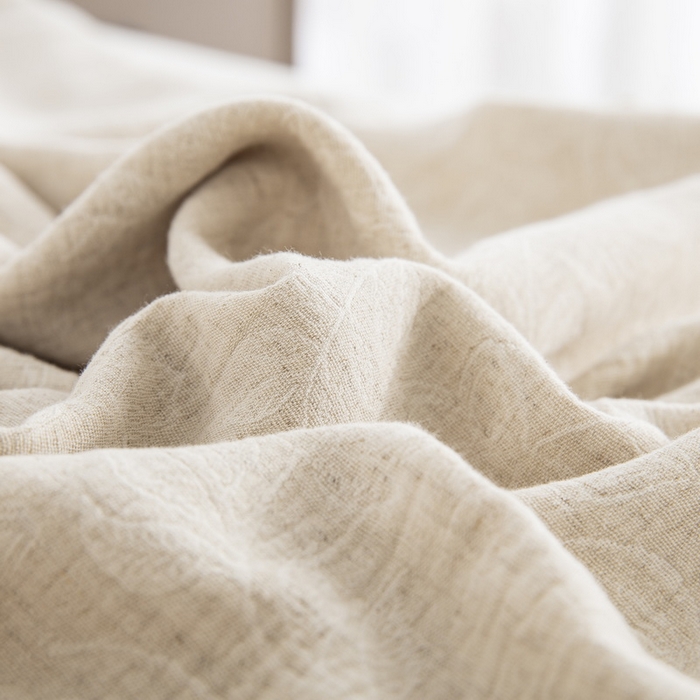 91家纺网 家纺一手货源 找家纺 鲁爱家纺供货 2025新款AB版棉麻纽扣款四件套  美眠