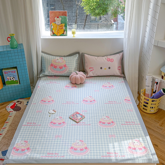 91家纺网 家纺一手货源 找家纺 （总）沐慕 2025新款时尚数码印花600D冰丝凉席系列