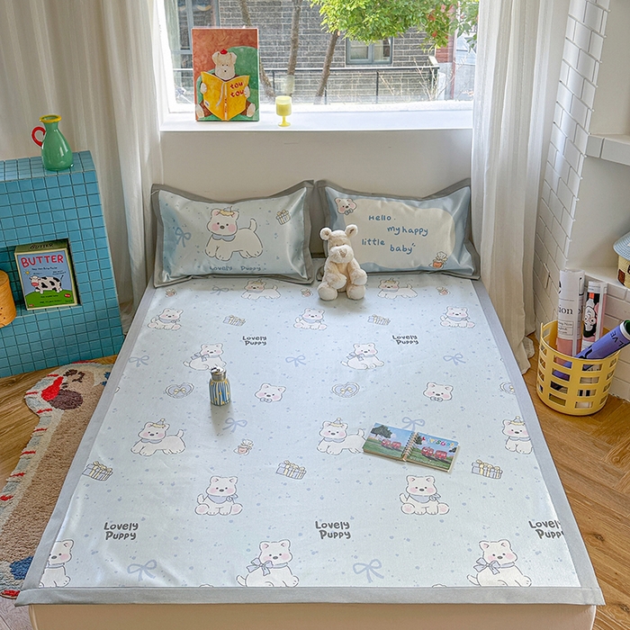 91家纺网 家纺一手货源 找家纺 （总）沐慕 2025新款时尚数码印花600D冰丝凉席系列