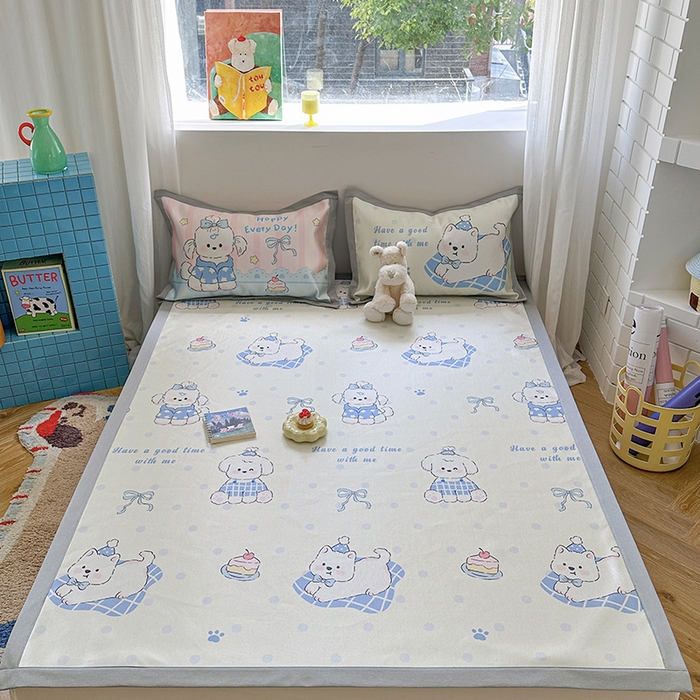 91家纺网 家纺一手货源 找家纺 （总）沐慕 2025新款时尚数码印花600D冰丝凉席系列