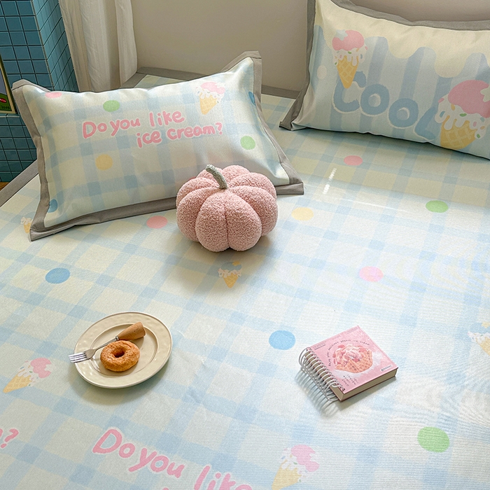 91家纺网 家纺一手货源 找家纺 沐慕 2025新款时尚数码印花600D冰丝凉席系列 冰丝-多巴胺