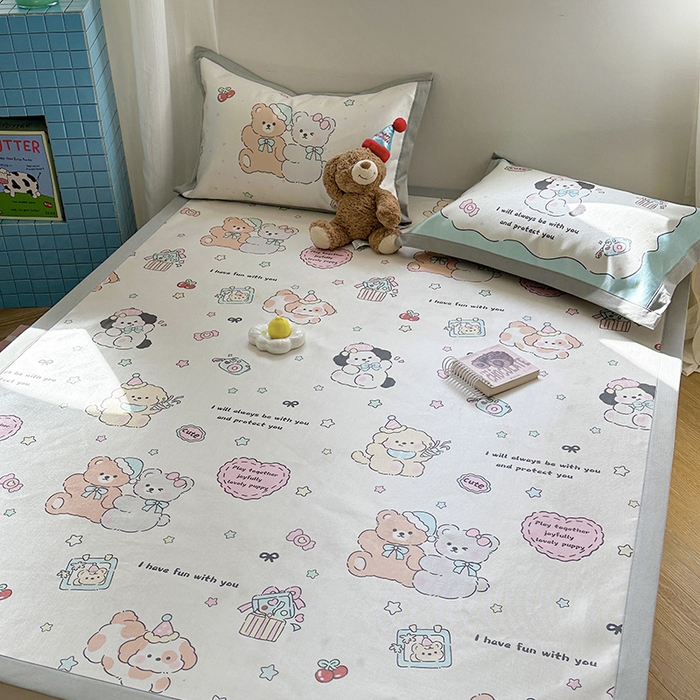 91家纺网 家纺一手货源 找家纺 沐慕 2025新款时尚数码印花600D冰丝凉席系列 冰丝-好伙伴