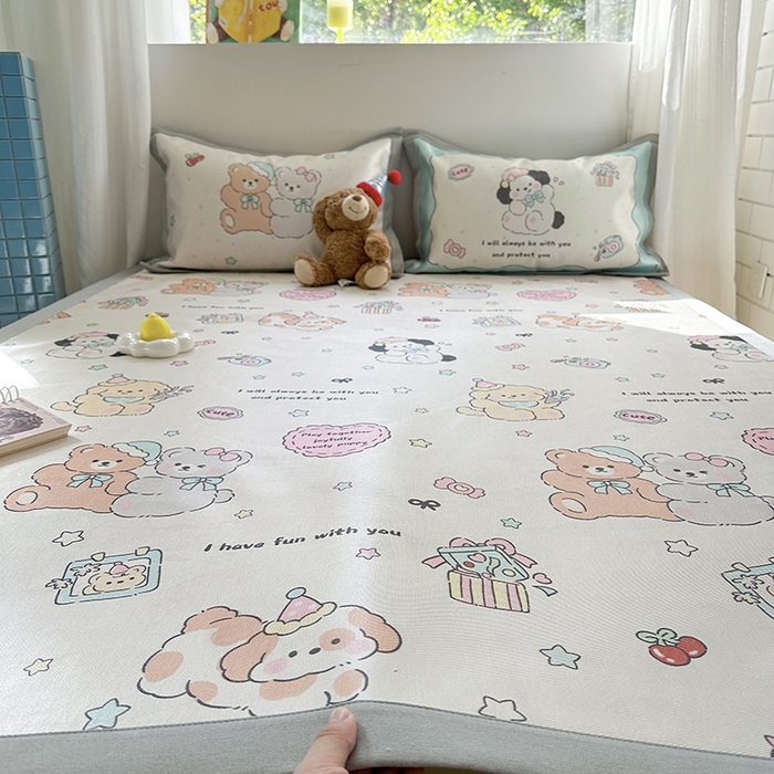 91家纺网 家纺一手货源 找家纺 沐慕 2025新款时尚数码印花600D冰丝凉席系列 冰丝-好伙伴