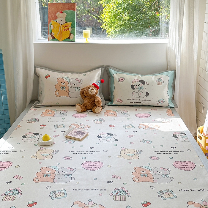 91家纺网 家纺一手货源 找家纺 沐慕 2025新款时尚数码印花600D冰丝凉席系列 冰丝-好伙伴