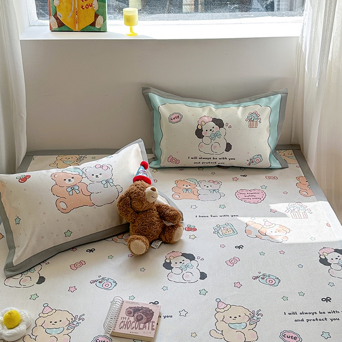 91家纺网 家纺一手货源 找家纺 沐慕 2025新款时尚数码印花600D冰丝凉席系列 冰丝-好伙伴