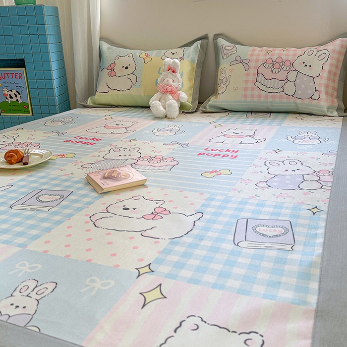 91家纺网 家纺一手货源 找家纺 沐慕 2025新款时尚数码印花600D冰丝凉席系列 冰丝-甜心宝贝