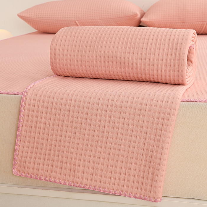 91家纺网 家纺一手货源 找家纺 圣楚家纺 2025春夏新款清凉华夫格夏被夏凉被空调被 清凉粉玉