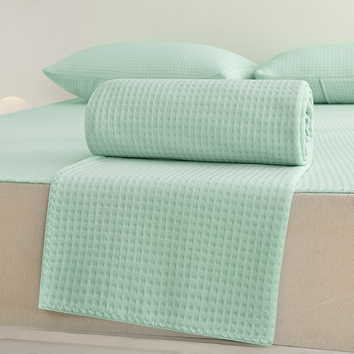 圣楚家纺 2025春夏新款清凉华夫格夏被夏凉被空调被 清凉水绿