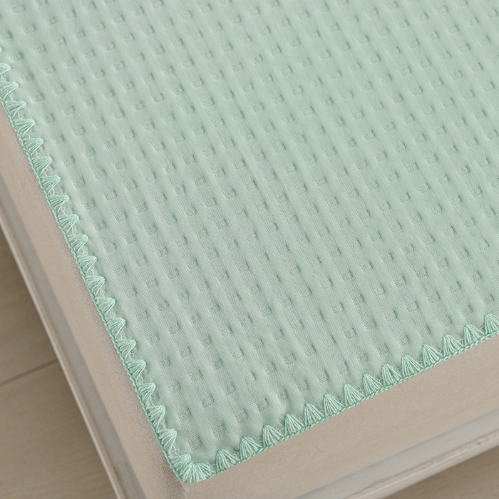 91家纺网 家纺一手货源 找家纺 圣楚家纺 2025春夏新款清凉华夫格夏被夏凉被空调被 清凉水绿