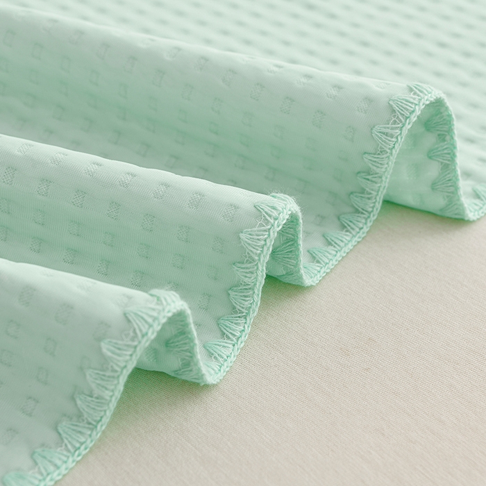 91家纺网 家纺一手货源 找家纺 圣楚家纺 2025春夏新款清凉华夫格夏被夏凉被空调被 清凉水绿