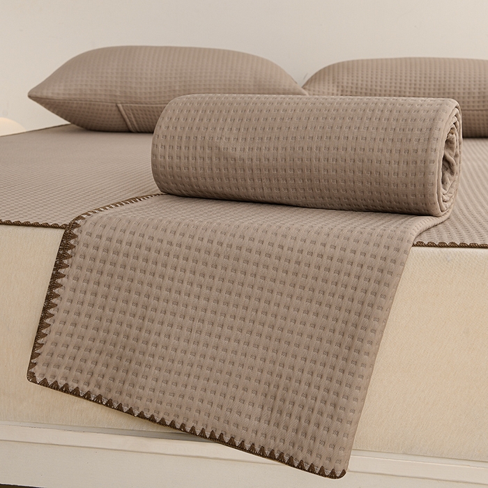 圣楚家纺 2025春夏新款清凉华夫格夏被夏凉被空调被 清凉浅咖