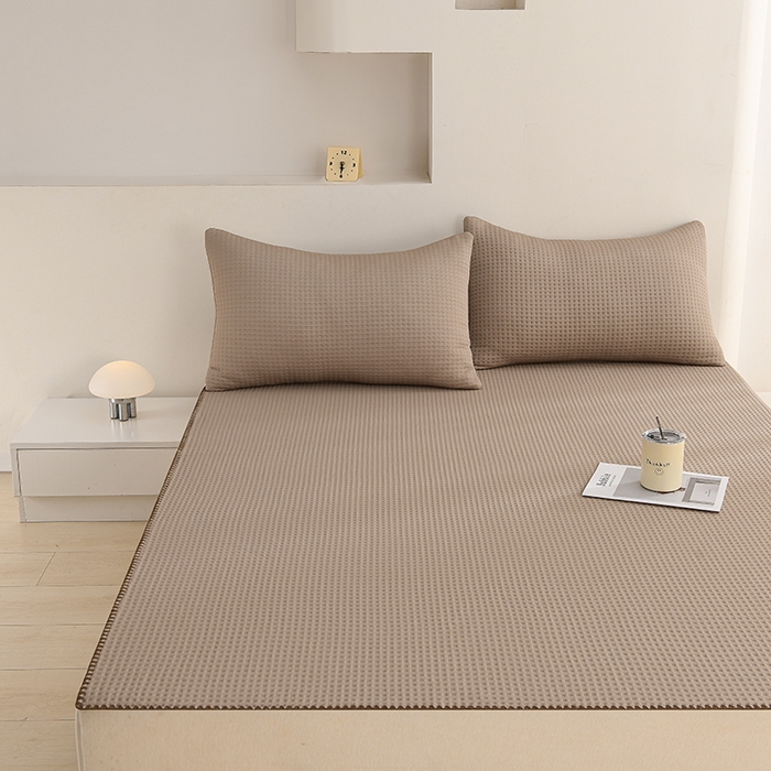 91家纺网 家纺一手货源 找家纺 圣楚家纺 2025春夏新款清凉华夫格夏被夏凉被空调被 清凉浅咖