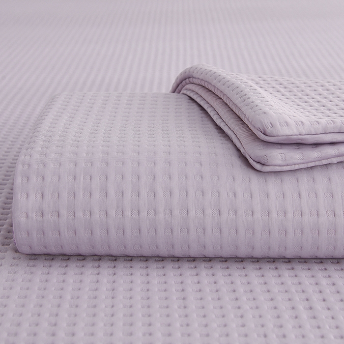 91家纺网 家纺一手货源 找家纺 圣楚家纺 2025春夏新款清凉华夫格夏被夏凉被空调被 清凉浅紫