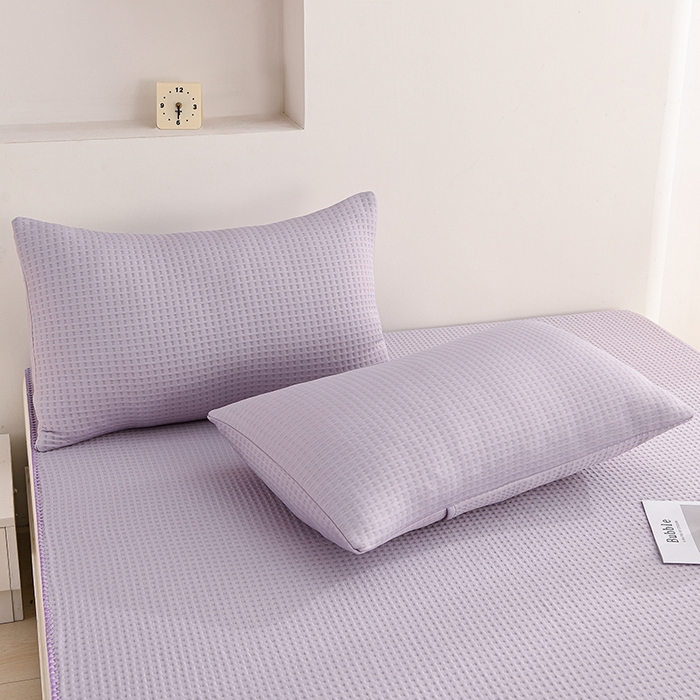 91家纺网 家纺一手货源 找家纺 圣楚家纺 2025春夏新款清凉华夫格夏被夏凉被空调被 清凉浅紫