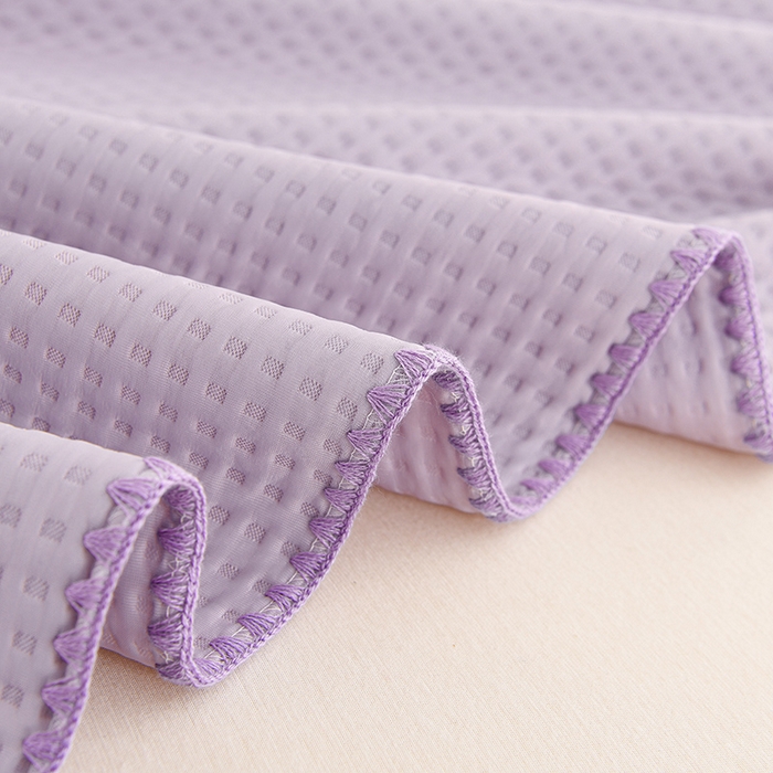 91家纺网 家纺一手货源 找家纺 圣楚家纺 2025春夏新款清凉华夫格夏被夏凉被空调被 清凉浅紫