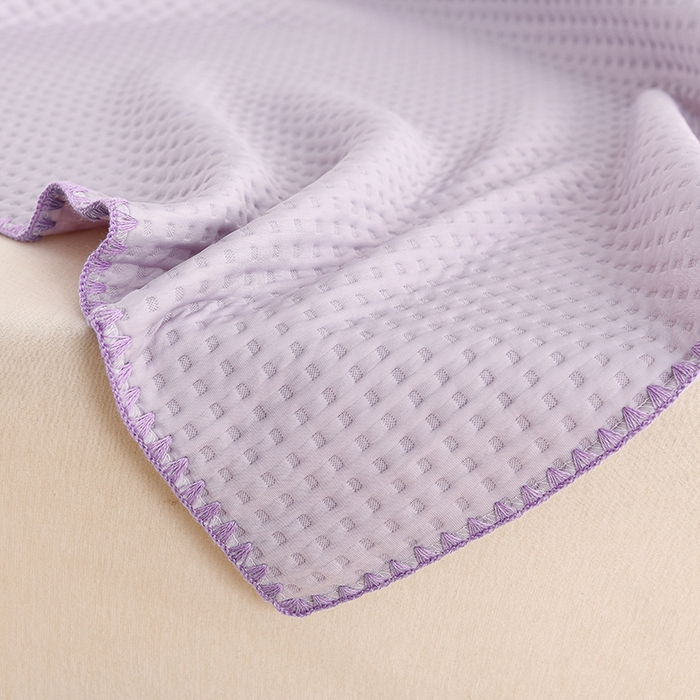 91家纺网 家纺一手货源 找家纺 圣楚家纺 2025春夏新款清凉华夫格夏被夏凉被空调被 清凉浅紫