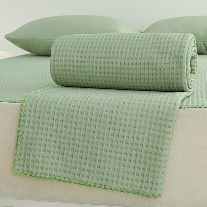 圣楚家纺 2025春夏新款清凉华夫格夏被夏凉被空调被 清凉草绿