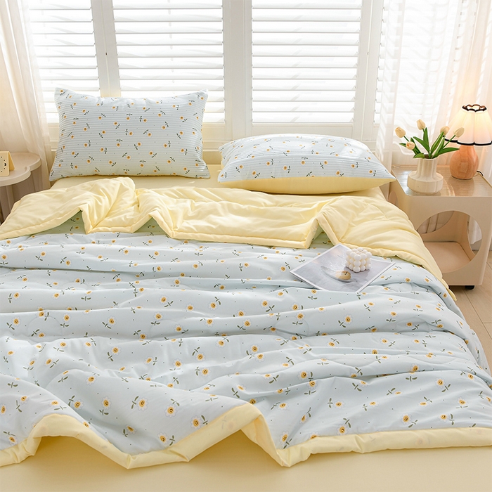 91家纺网 家纺一手货源 找家纺 圣楚家纺 2025春夏新款大豆纤维夏被夏凉被空调被 笑脸甜心