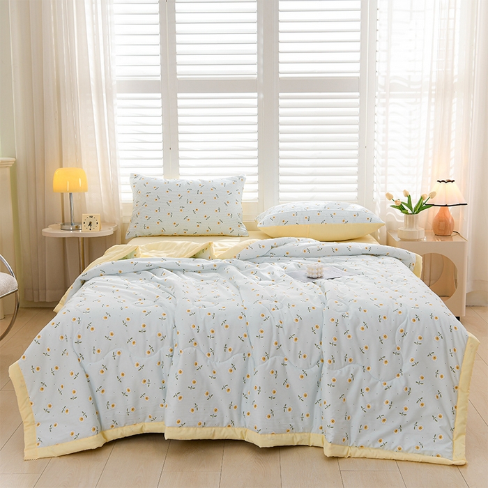 91家纺网 家纺一手货源 找家纺 圣楚家纺 2025春夏新款大豆纤维夏被夏凉被空调被 笑脸甜心