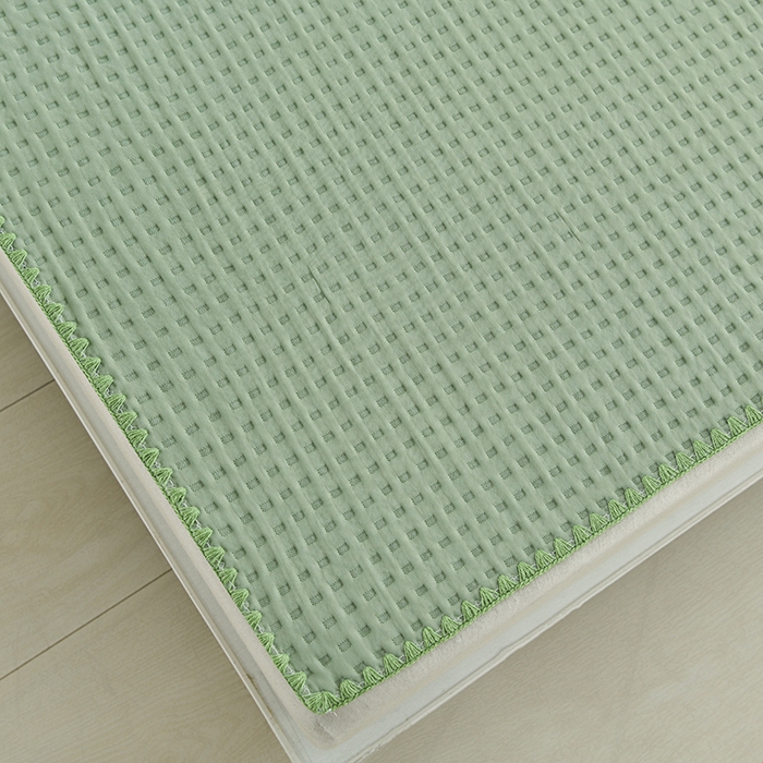 91家纺网 家纺一手货源 找家纺 圣楚家纺 2025春夏新款清凉华夫格夏被夏凉被空调被 清凉草绿