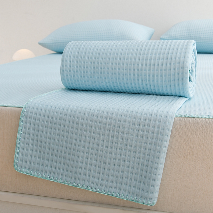 圣楚家纺 2025春夏新款清凉华夫格夏被夏凉被空调被 清凉天蓝