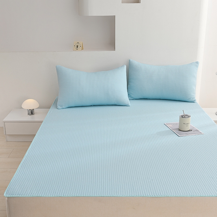 91家纺网 家纺一手货源 找家纺 圣楚家纺 2025春夏新款清凉华夫格夏被夏凉被空调被 清凉天蓝