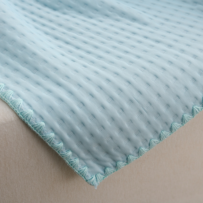 91家纺网 家纺一手货源 找家纺 圣楚家纺 2025春夏新款清凉华夫格夏被夏凉被空调被 清凉天蓝