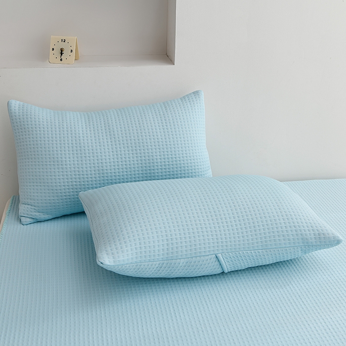 91家纺网 家纺一手货源 找家纺 圣楚家纺 2025春夏新款清凉华夫格夏被夏凉被空调被 清凉天蓝