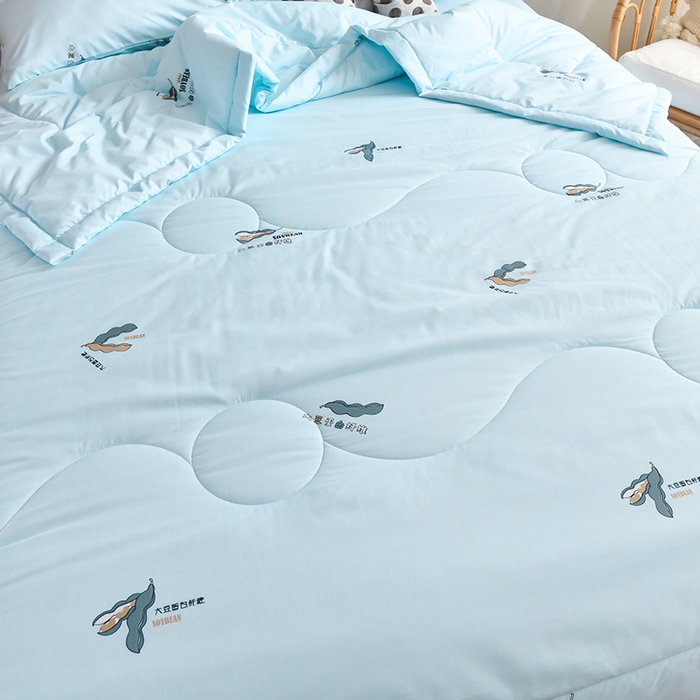 91家纺网 家纺一手货源 找家纺 圣楚家纺 2025春夏新款大豆纤维夏被夏凉被空调被 相思-蓝