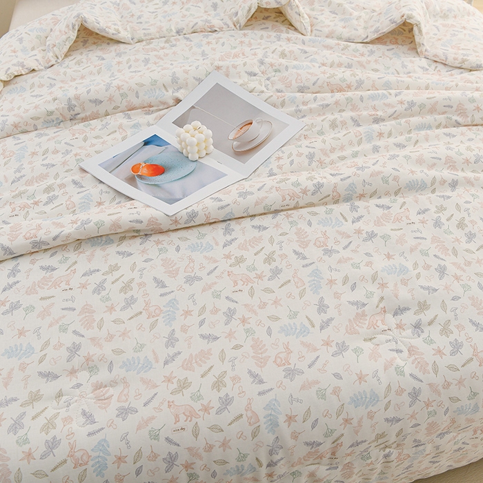 91家纺网 家纺一手货源 找家纺 圣楚家纺 2025春夏新款全棉双层纱夏被夏凉被空调被 格林童话