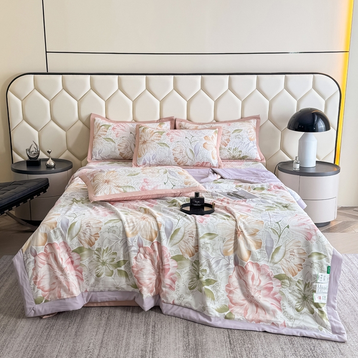 91家纺网 家纺一手货源 找家纺 （总）晨晨家纺 2025新款A类印花莱赛尔天丝软席床盖三件套