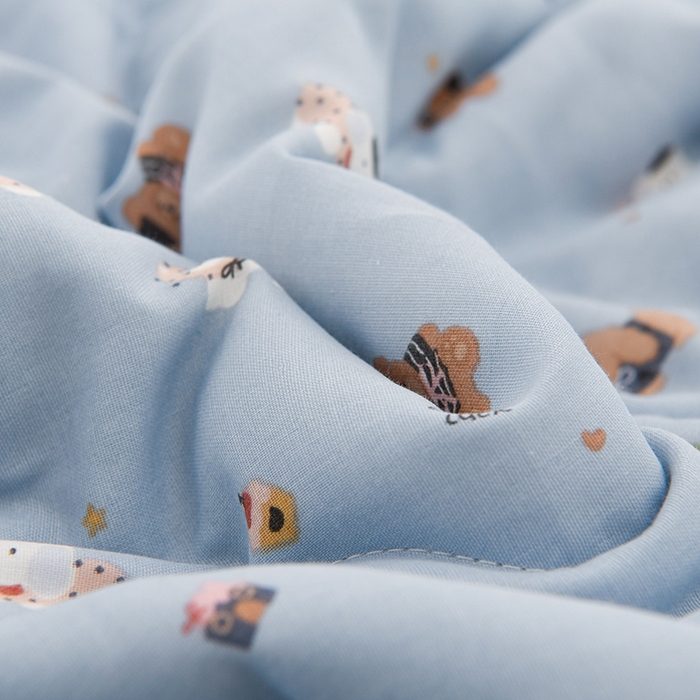 91家纺网 家纺一手货源 找家纺 圣楚家纺 2025春夏新款全棉双层纱夏被夏凉被空调被 冒冒熊