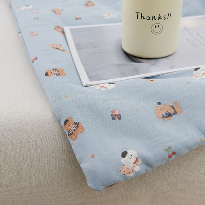 91家纺网 家纺一手货源 找家纺 圣楚家纺 2025春夏新款全棉双层纱夏被夏凉被空调被 冒冒熊