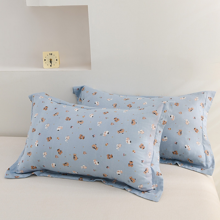 91家纺网 家纺一手货源 找家纺 圣楚家纺 2025春夏新款全棉双层纱夏被夏凉被空调被 冒冒熊