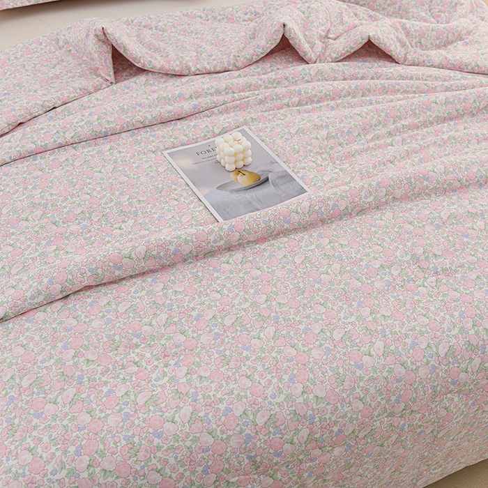 91家纺网 家纺一手货源 找家纺 圣楚家纺 2025春夏新款全棉双层纱夏被夏凉被空调被 梅林春晓