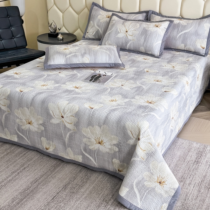 91家纺网 家纺一手货源 找家纺 晨晨家纺 2025新款A类印花莱赛尔天丝软席床盖三件套 乐莹