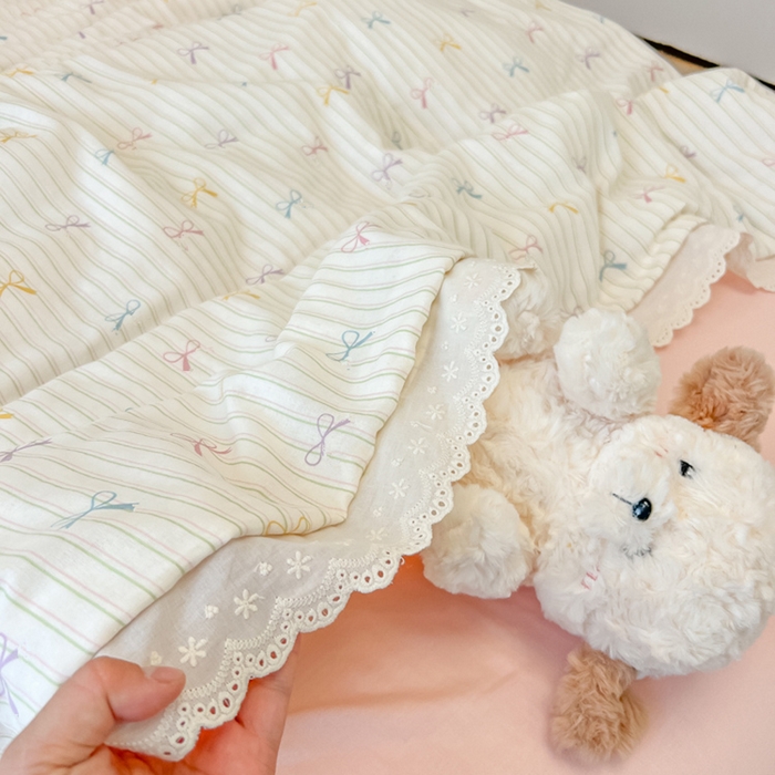 91家纺网 家纺一手货源 找家纺 盼季家纺 2025新款水洗棉蕾丝花边四件套 蕾丝小花边-多彩蝴蝶波波