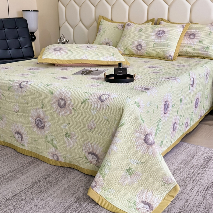 91家纺网 家纺一手货源 找家纺 晨晨家纺 2025新款A类印花莱赛尔天丝软席床盖三件套 林夕