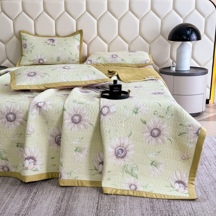 91家纺网 家纺一手货源 找家纺 晨晨家纺 2025新款A类印花莱赛尔天丝软席床盖三件套 林夕