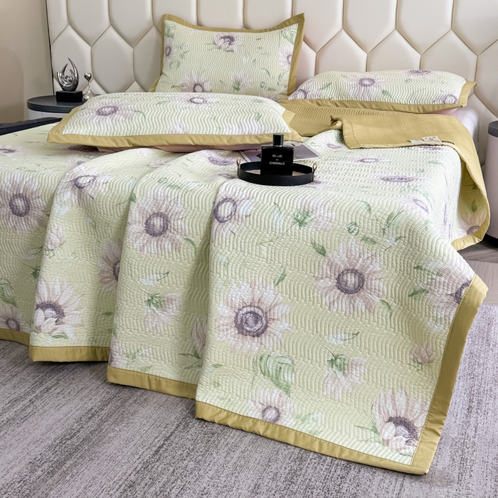 91家纺网 家纺一手货源 找家纺 晨晨家纺 2025新款A类印花莱赛尔天丝软席床盖三件套 林夕